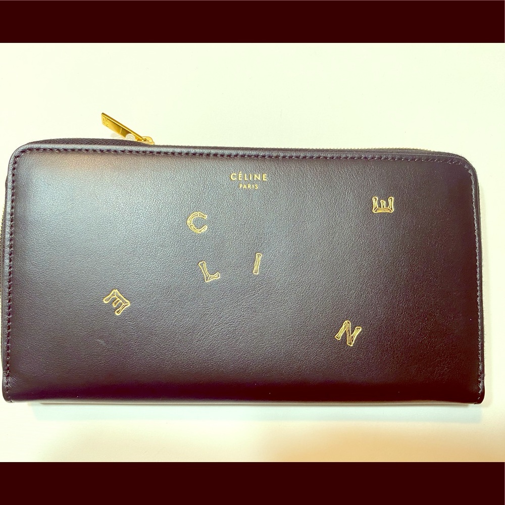 Celine black leather wallet NEW with tag